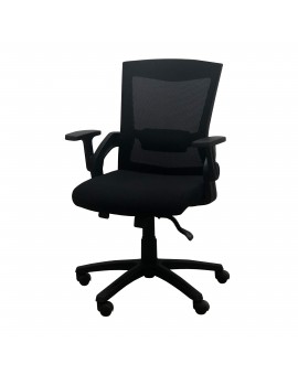 OF-16 | (W) 23" x (D) 24.5" x (H) 36.5" Low - 40.5" High | Black Mesh Steno Chair with Arms On Casters